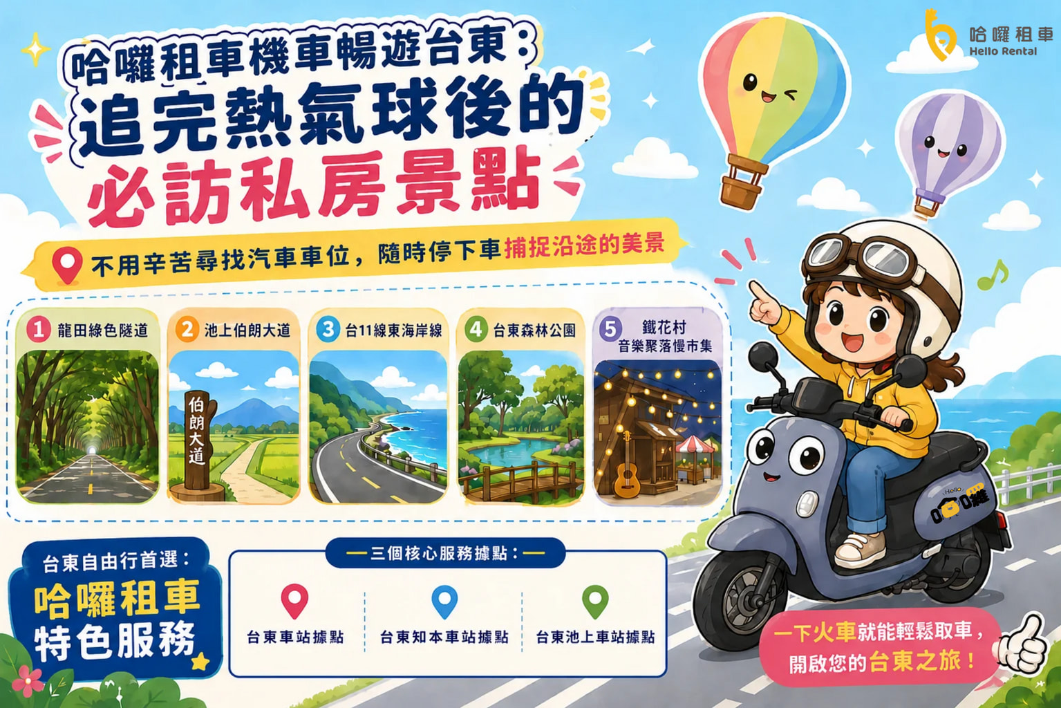 台東租機車必玩私房景點